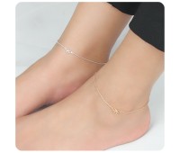 Adorable Bow Silver Anklet ANK-197